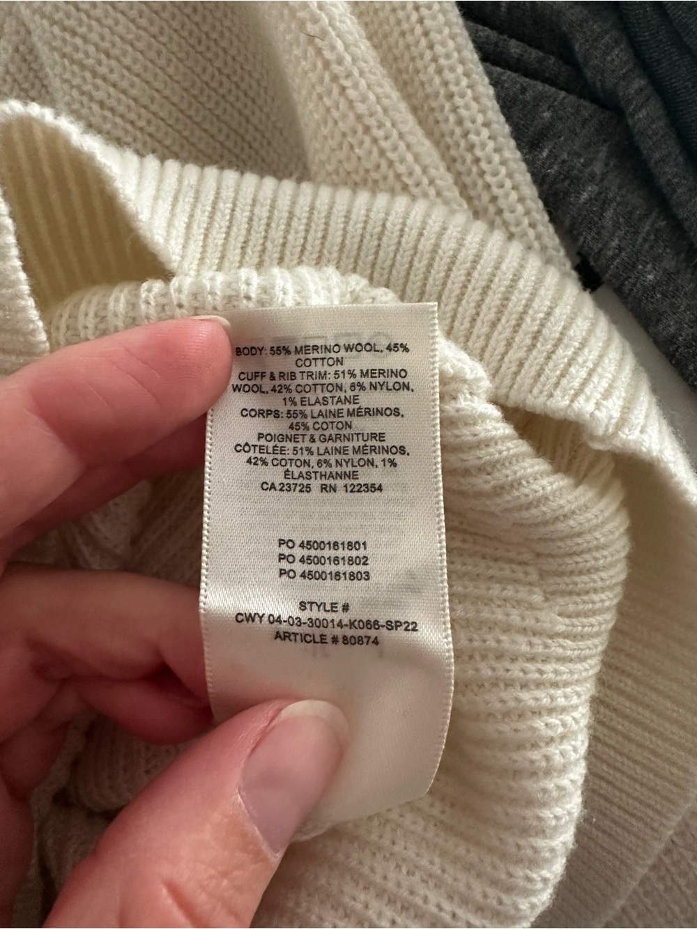 Wilfred Cream Ribbed Knit Pullover - Picture 5 of 5